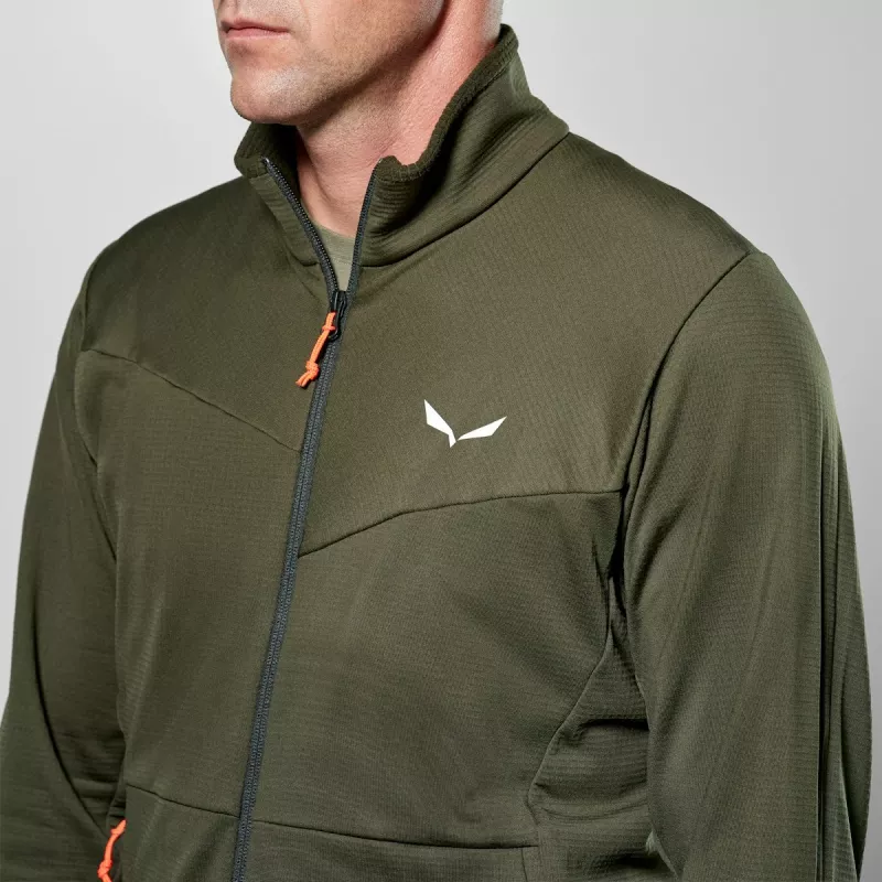 Salewa Puez Cammino PL hupullinen fleece-takki miesten Dark Olive