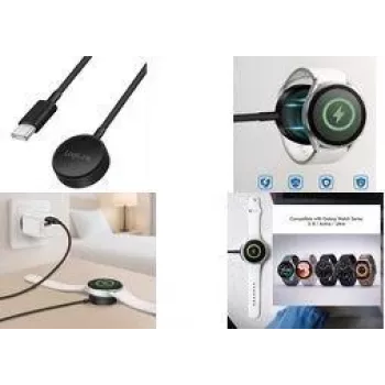 LogiLink PA0381 langaton induktiolatauskaapeli Samsung Galaxy Watch -kellolle, musta, 1 m