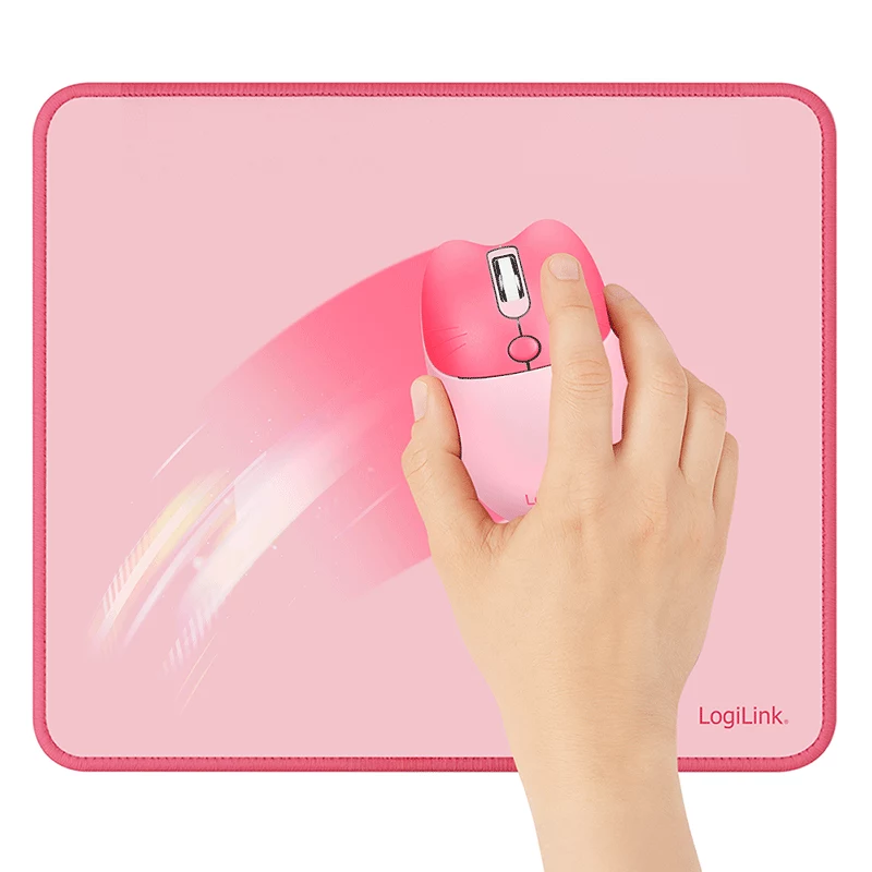 LogiLink hiirimatto 220 x 250 mm pinkki - kangaspinta, liukumaton kumipohja