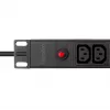 LogiLink 19 tuuman 1U rack-PDU 12x IEC C13 pistorasialla, 10A, ylikuormitussuojalla