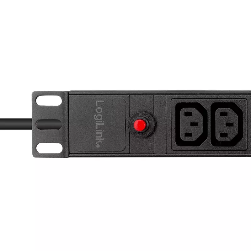 LogiLink 19 tuuman 1U rack-PDU 12x IEC C13 pistorasialla, 10A, ylikuormitussuojalla