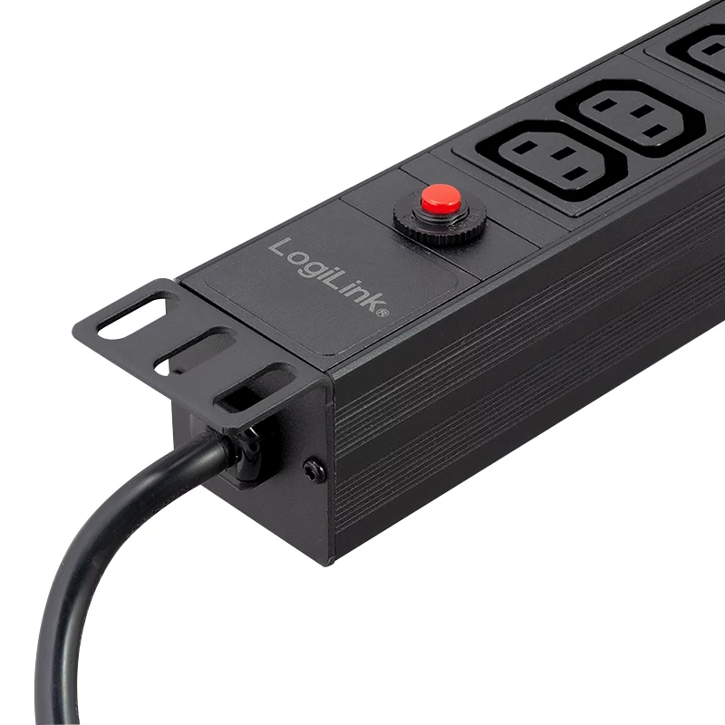 LogiLink 19 tuuman 1U rack-PDU 12x IEC C13 pistorasialla, 10A, ylikuormitussuojalla