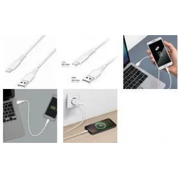 LogiLink CU0255 USB 2.0 kaapeli, USB-A - USB-C, 3 m, valkoinen, 480 Mbps, data & lataus