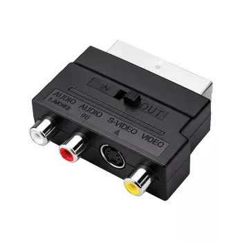LogiLink SCART - RCA/S-Video adapteri kytkimellä, musta