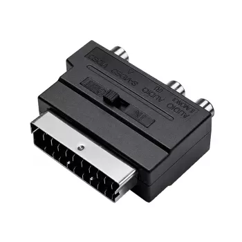 LogiLink SCART - RCA/S-Video adapteri kytkimellä, musta