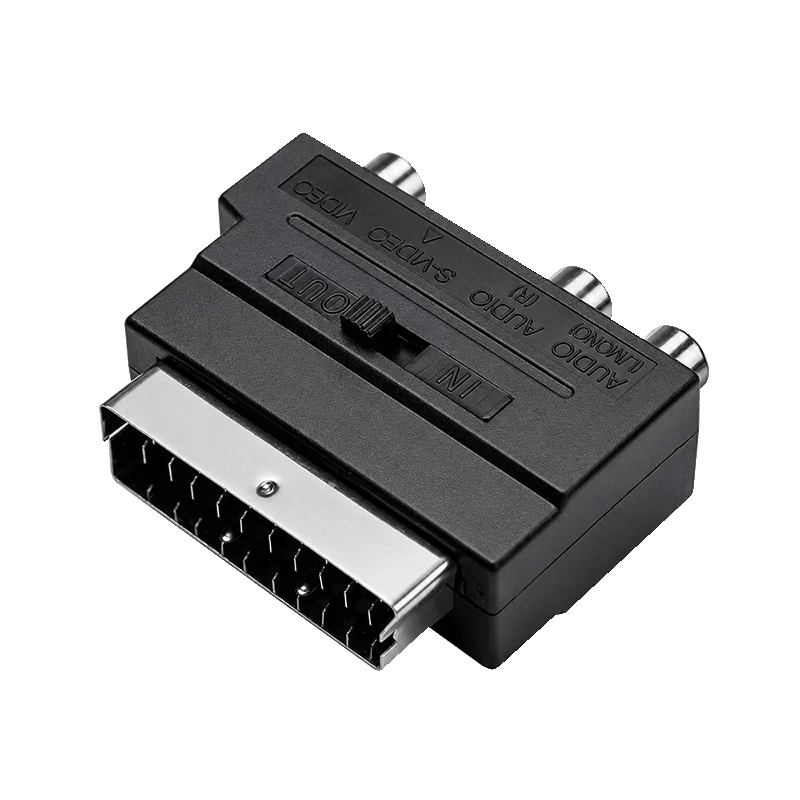 LogiLink SCART - RCA/S-Video adapteri kytkimellä, musta