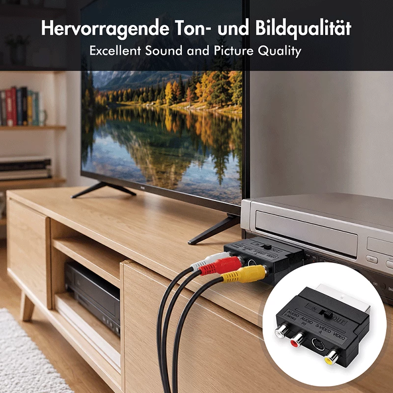 LogiLink SCART - RCA/S-Video adapteri kytkimellä, musta