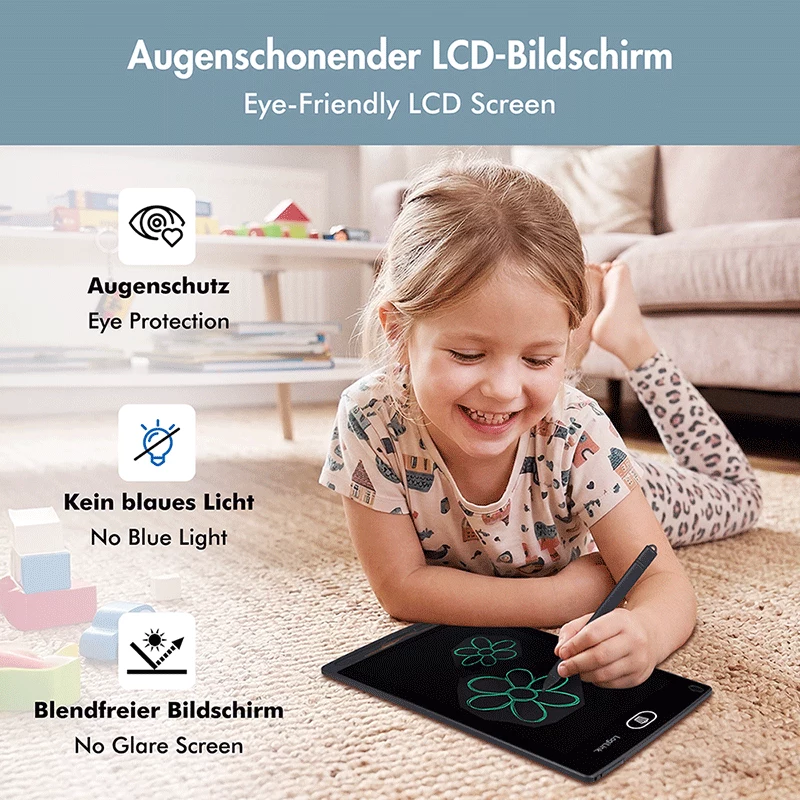 LogiLink LCD-piirustuslevy 8,5 tuumaa musta magneeteilla