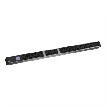 Bachmann BN0500 Local Metered 1U 19 tuuman alumiini-PDU, 6x C13 + 2x C19, CEE 16A, ylijännitesuoja, 3m