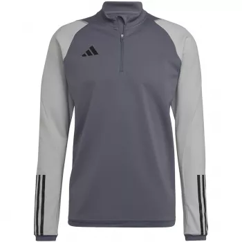 adidas Tiro 23 Competition harjoituspaita miesten Team Grey Four Slim Fit neljännesvetoketju pitkähihainen AEROREADY kierrätetty polyesteri HU1316