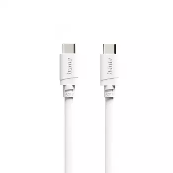 Hama USB-C - USB-C kaapeli, 2 m, 60 W Power Delivery, valkoinen