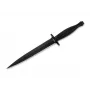 HT INSTRUMENTS H&T Commando -tikari 02HY002 - 420 ruostumaton teräs kiinteä terä, mustaksi pinnoitettu, nahkatuppi