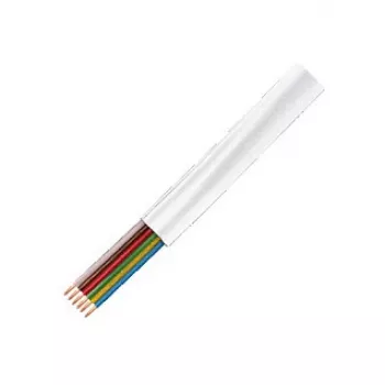 LogiLink CM06W litteä puhelinkaapeli, 6-johdin CCA, 6x 0,12 mm, valkoinen, 100 m rulla