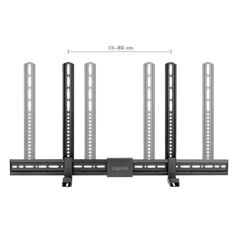 LogiLink BP0205 yleinen soundbar-teline, VESA-teline, syvyys säädettävä 86-155mm, 15kg, musta