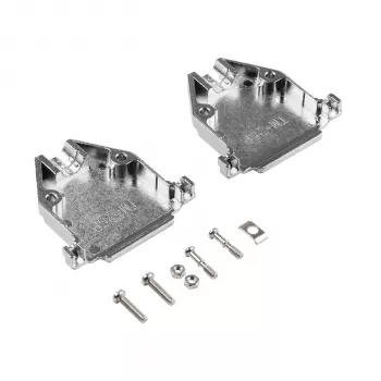 EFB Elektronik 29432.1V2 kokometallinen suojus E-GP25G vedonpoistolla, D-Sub 25-napainen, EMI/RFI-suojattu, sinkkiseos, hopea