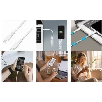 LogiLink CU0265 USB 2.0 Type-C -kaapeli, 3 m, valkoinen, 480 Mbps, 60W lataus