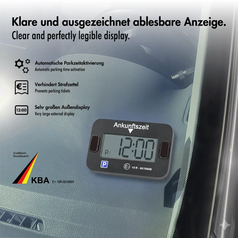 LogiLink elektroninen pysäköintikiekko, KBA-sertifioitu, musta