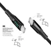 LogiLink USB 2.0 Type-C -kaapeli tehonäytöllä, C/M - C/M, 480 Mbps, 240W PD 3.1, nylonpunottu, musta, 1 m