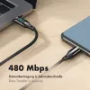LogiLink USB 2.0 Type-C -kaapeli tehonäytöllä, C/M - C/M, 480 Mbps, 240W PD 3.1, nylonpunottu, musta, 1 m