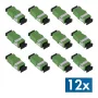 LogiLink FA01SC8 SC Simplex APC kuituadapteri, laipaton, vihreä, 12 kpl:n pakkaus