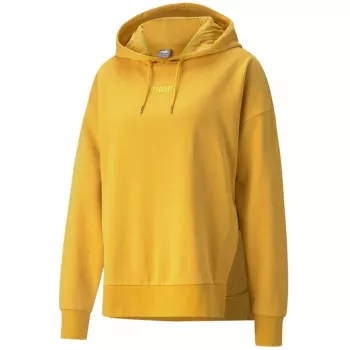 PUMA HER Hoodie TR naisten Relaxed Fit -huppari vaaleankeltainen
