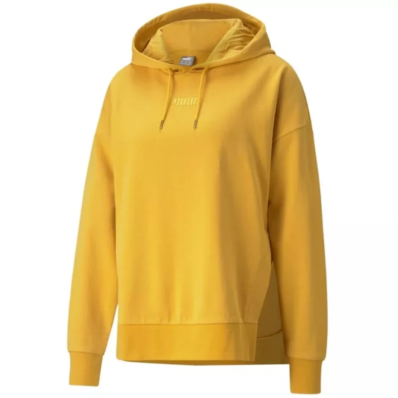 PUMA HER Hoodie TR naisten Relaxed Fit -huppari vaaleankeltainen