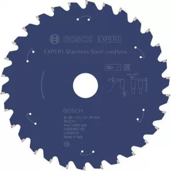 Bosch EXPERT ruostumattomalle teräkselle Pyörösahanterä 136 x 20 mm, 30T (2608902132)