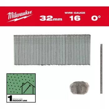 Milwaukee 16 Gauge 25 mm suorat naulat M18 FN16GS:lle (5000 kpl pakkaus)