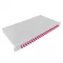 LogiLink F24LC4G 24-porttinen LC Duplex kuitu-patchpaneeli, 1U 19 inch räkkikiinnitys, harmaa teräs