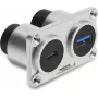 Delock Dual Panel Mount USB 3.2 Gen 1 Type-A liitin + USB 3.2 Gen 2 Type-C liitin 100 W Power Delivery, hopea