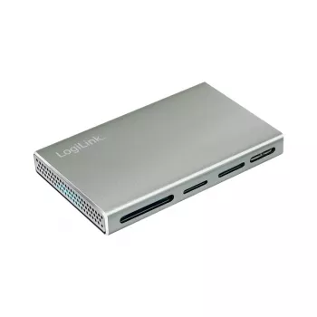 LogiLink USB 3.2 Gen1 5-in-1 kortinlukija, metallikotelo, hopea