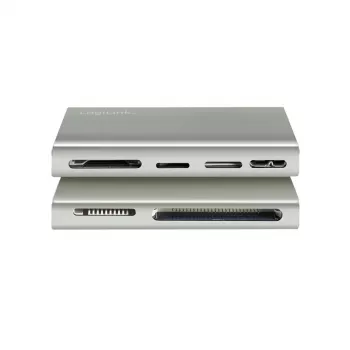 LogiLink USB 3.2 Gen1 5-in-1 kortinlukija, metallikotelo, hopea