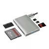LogiLink USB 3.2 Gen1 5-in-1 kortinlukija, metallikotelo, hopea
