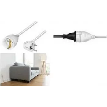 LogiLink LPS105 jatkojohto, CEE 7/7 kulmapistoke CEE 7/3 pistorasiaan, 2 m, valkoinen