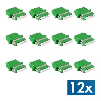 LogiLink LC Quad kuituadapterisarja, 12 kpl, vihreä, laipalla, SC Duplex Breakout