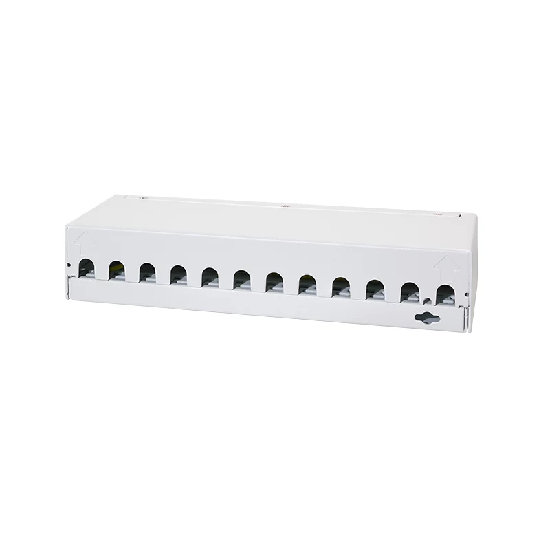 LogiLink NK4093 työpöytä-patchpaneeli Cat.6A, 12 porttia, vaaleanharmaa (RAL 7035), suojattu, ruuviton teräs