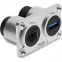 Delock Dual Panel Mount Socket USB 5 Gbps Type-A Female + RJ45 Female Cat.6 hopea