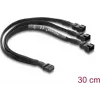 Delock Fan Splitter -kaapeli 1 x 4-Pin PWM naaras 2 x 4-Pin PWM uros (toinen 3 pinnillä) punosputki 30 cm musta