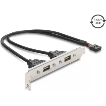 Delock USB 2.0 korttipaikkasovitin 2 x EASY-USB Type-A-portilla