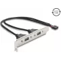 Delock USB 2.0 korttipaikkasovitin 2 x EASY-USB Type-A-portilla