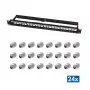 LogiLink Modular 24-porttinen Cat.6A Keystone-patchpaneeli, 19 tuumaa/1U, musta, EconLine