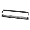 LogiLink Modular 24-porttinen Cat.6A Keystone-patchpaneeli, 19 tuumaa/1U, musta, EconLine