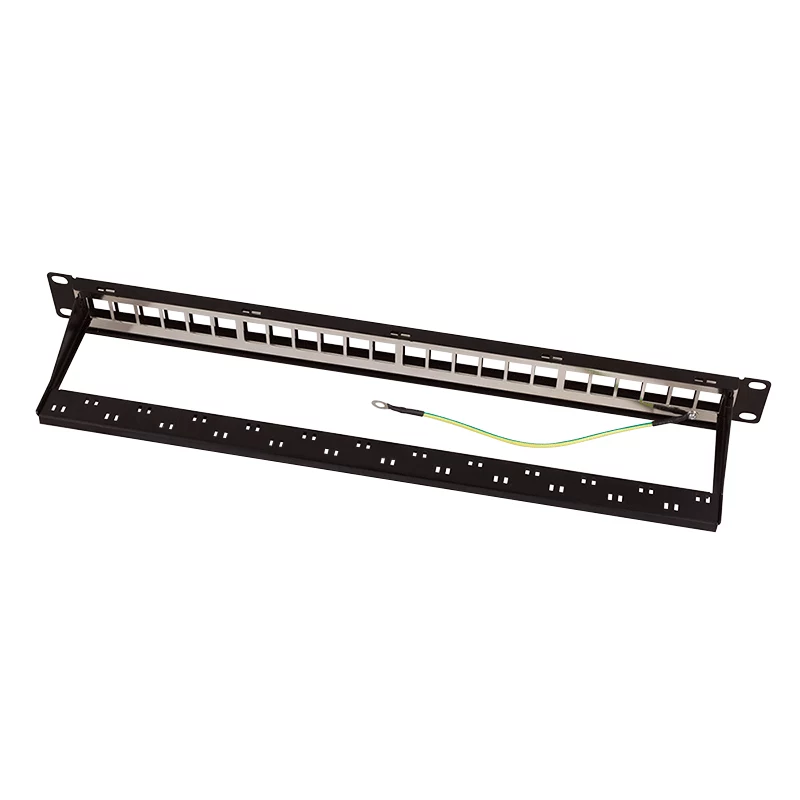 LogiLink Modular 24-porttinen Cat.6A Keystone-patchpaneeli, 19 tuumaa/1U, musta, EconLine