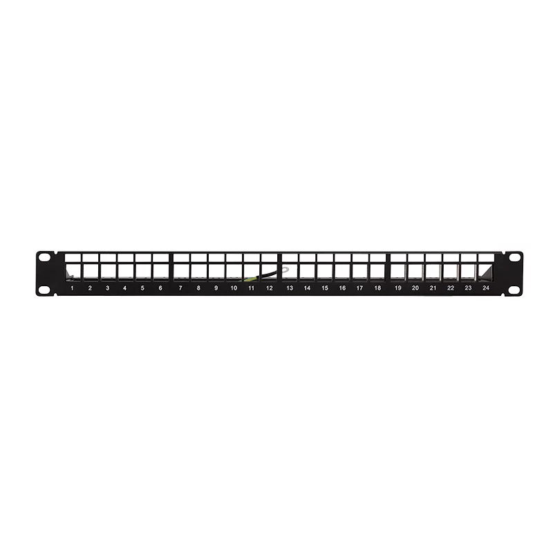 LogiLink Modular 24-porttinen Cat.6A Keystone-patchpaneeli, 19 tuumaa/1U, musta, EconLine