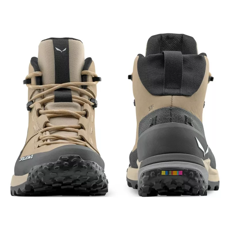 Salewa Puez Leather Mid PTX naisten vaelluskengät Quicksand/Onyx koko 36.5