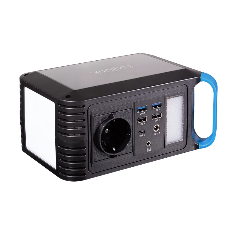LogiLink voimalaitos 200W, 148Wh Li-ion, puhdas siniaalto, USB-C PD 45W, LED-valo