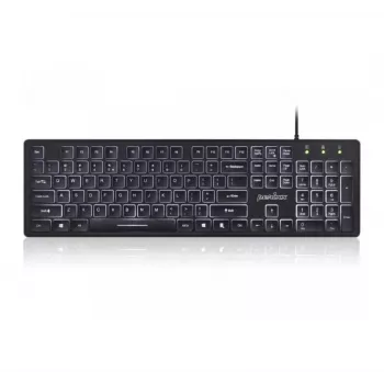 Perixx PERIBOARD-317 johdollinen näppäimistö taustavalolla, musta, 105 näppäintä QWERTY, valkoinen LED, USB