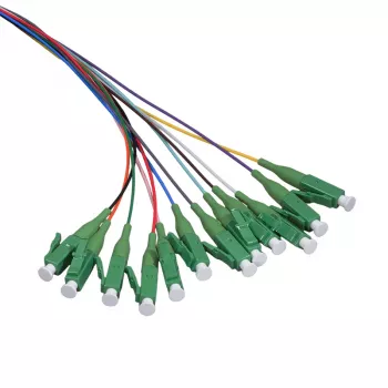 LogiLink kuitu-pigtail-sarja 12 x LC/APC OS2 (G657.A1), 2m, värillinen, vihreä liitin