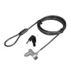 LogiLink NBS015 yleinen avainlukko kannettaville tietokoneille, ultrabookeille, MacBook Pro:lle ja tableteille – sinkitty teräsvaijeri, 2 m, musta/hopea