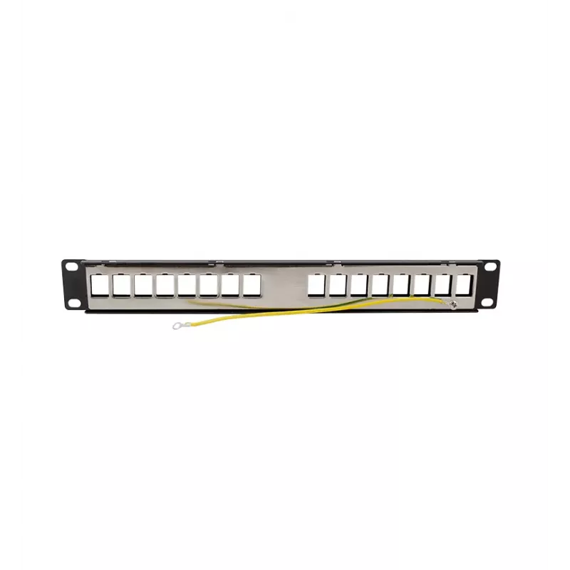 LOGILINK modulaarinen 16-porttinen Cat.6A Keystone-patchpaneeli, 19/1U, 3 kaapelirenkaalla, musta